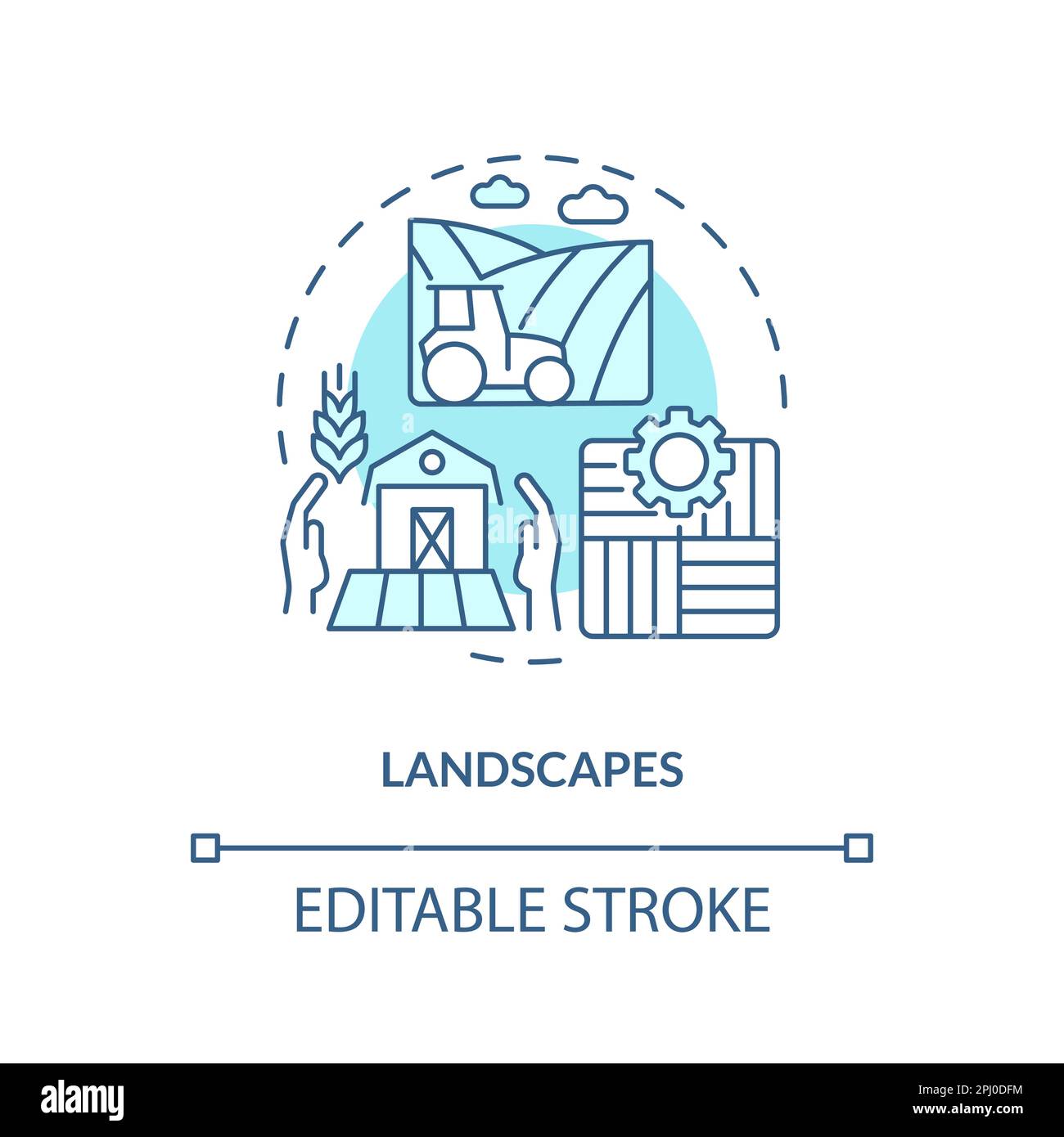 Landscapes turquoise concept icon Stock Vector