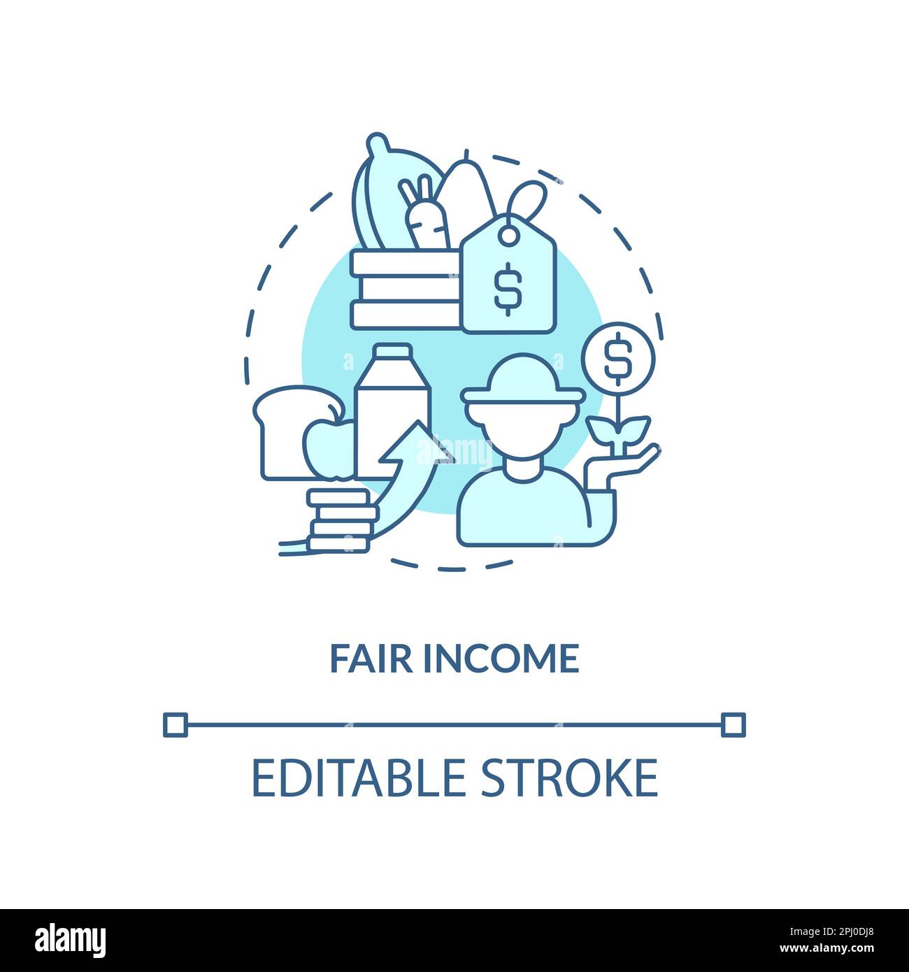 Fair income turquoise concept icon Stock Vector
