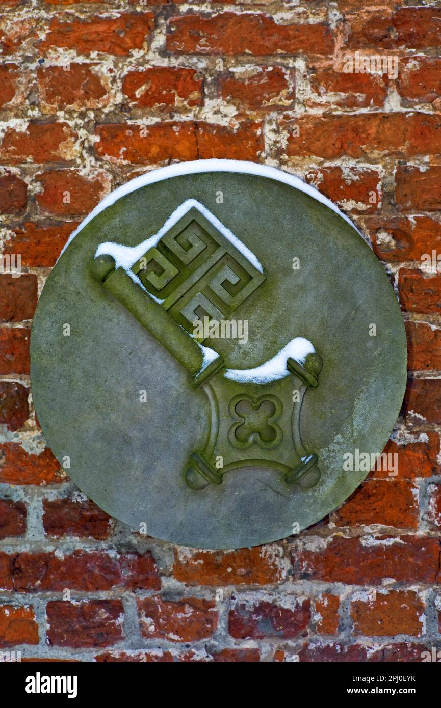 Bremen key on a wall of Haus Blomendal, Bremen Blumenthal, Germany Stock Photo