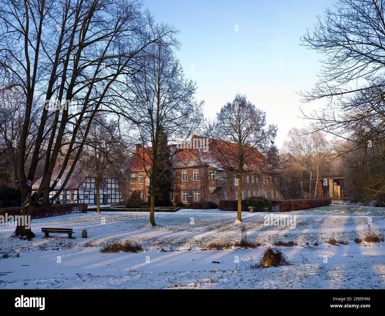 House Blomendal in Bremen Blumenthal in winter, Germany Stock Photo