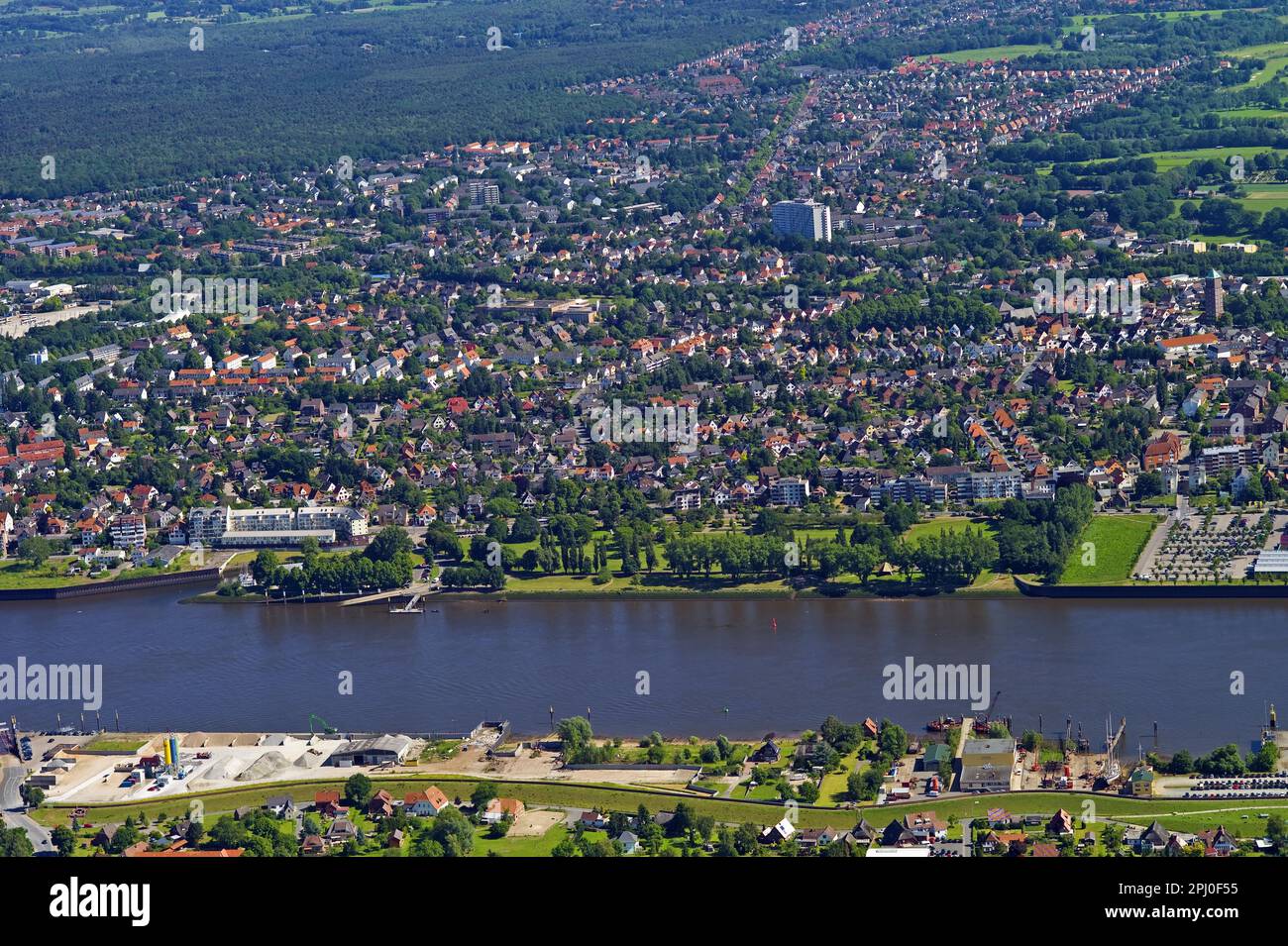 Aerial view of Bremen Blumenthal, Germany Stock Photo