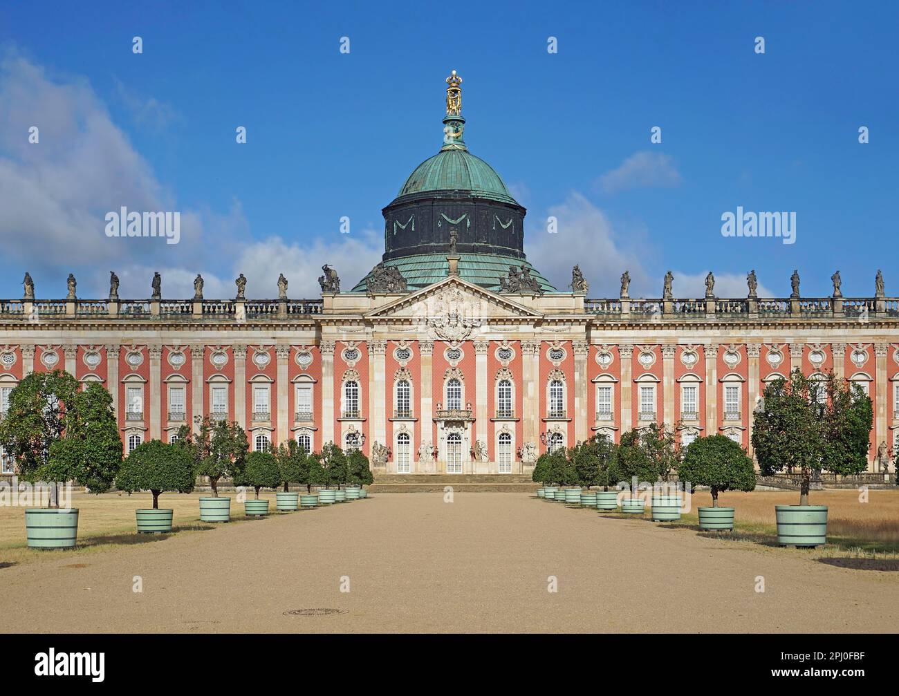 The New Palace, building of the Prussian Baroque, especially the Frederician Rococo, Sanssouci Park, Potsdam, Brandenburg, Germany Stock Photo