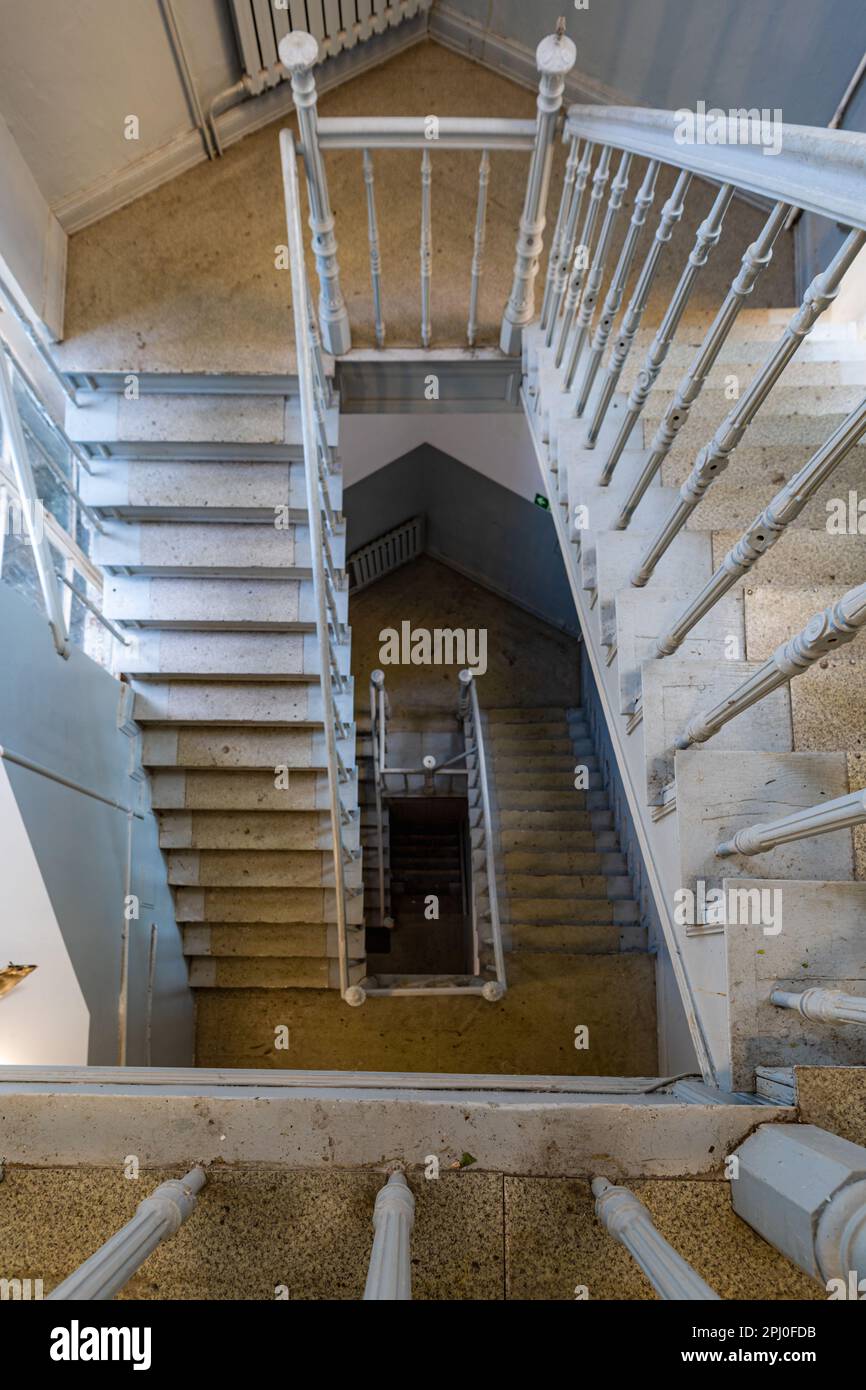Wroclaw, Poland - June 2022: Beautiful old, renovated spiral staircase ...