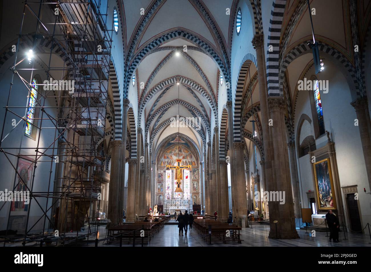 Giotto's Crucifix (1288-90) hanging in Santa Maria Novella, Florence Stock Photo