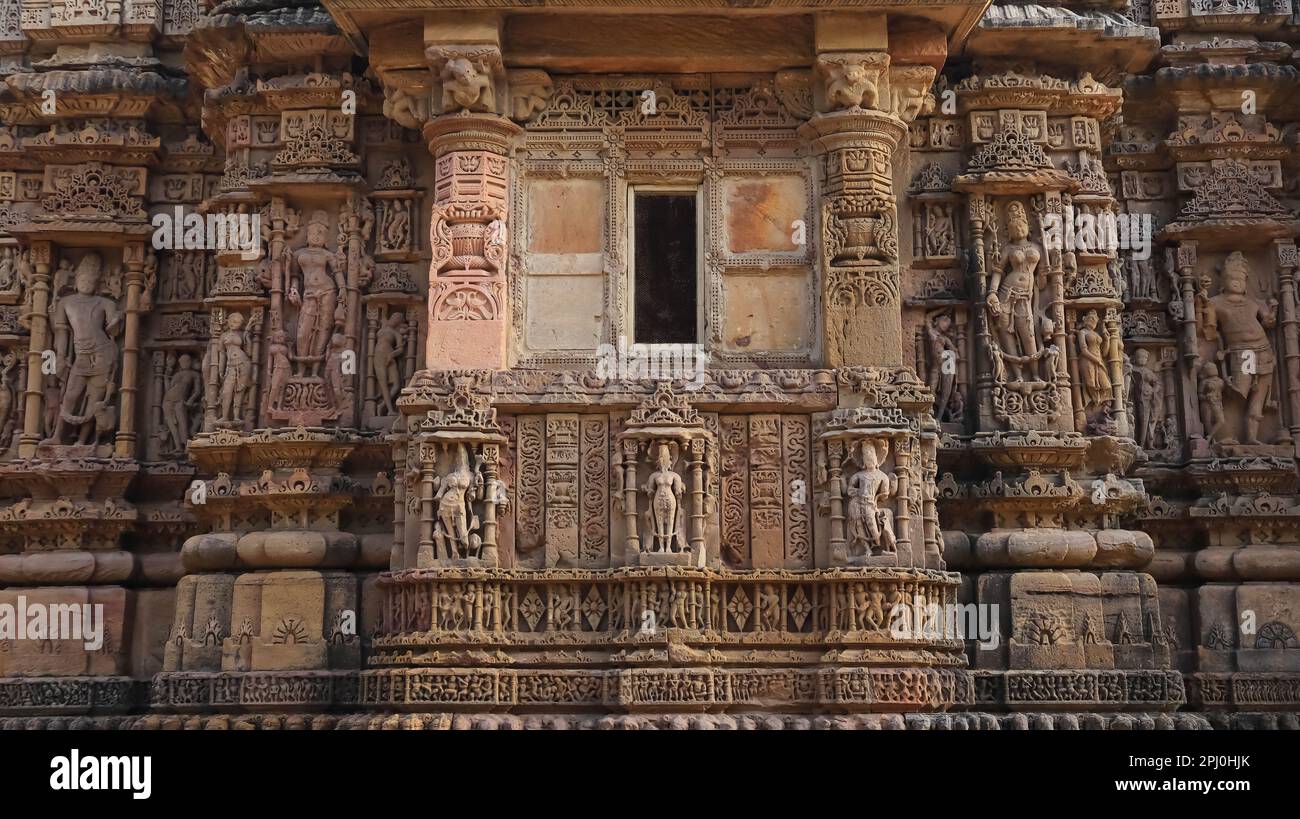 Carvings on the Sun Temple, Surya Mandir, Modhera, Gujarat, India Stock ...