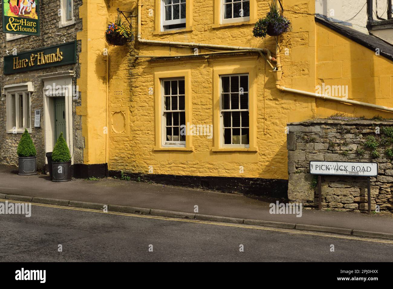 The Hare & Hounds pub at Pickwick, which has historical connections ...