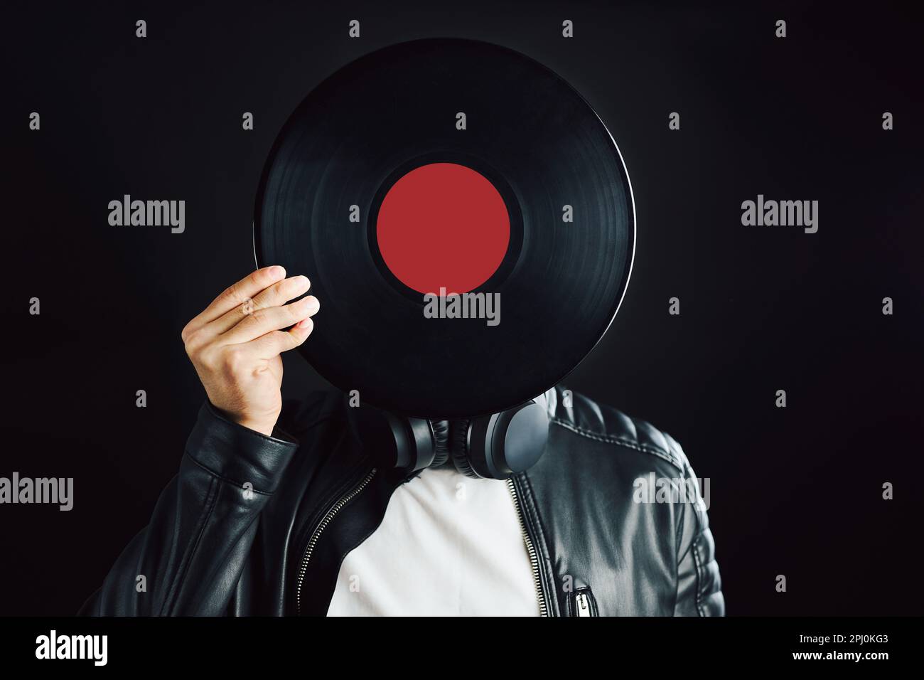 Man hiding face vinyl hi-res stock photography and - Alamy