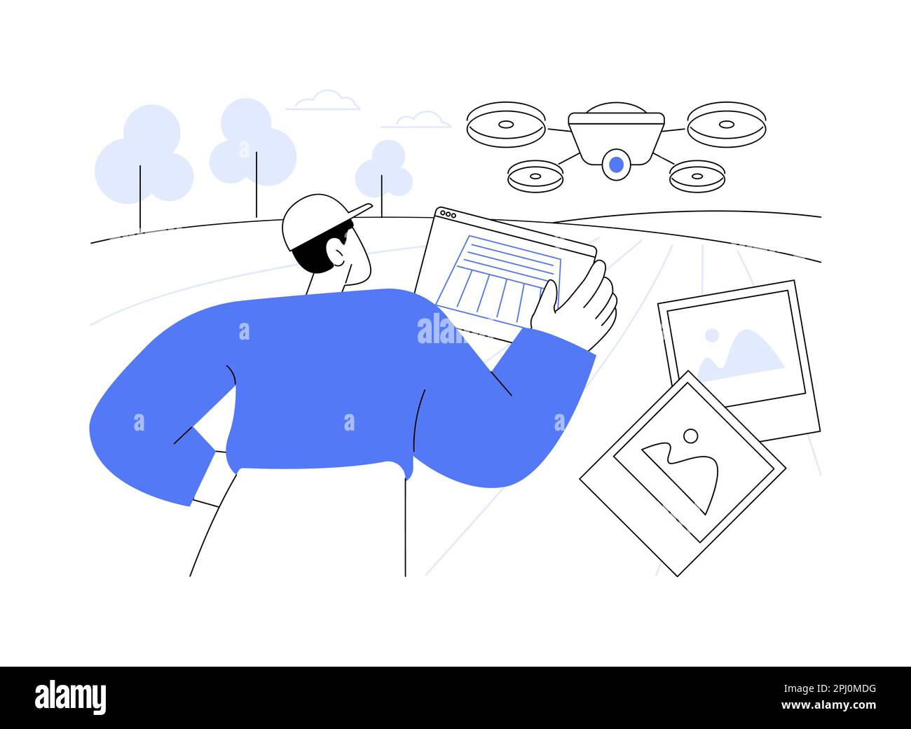 Aerial imagery drones abstract concept vector illustration Stock Vector ...