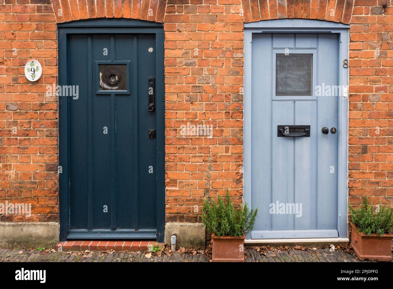 Two fronts doors side by side, Farnham, Surrey, UK Stock Photo Alamy