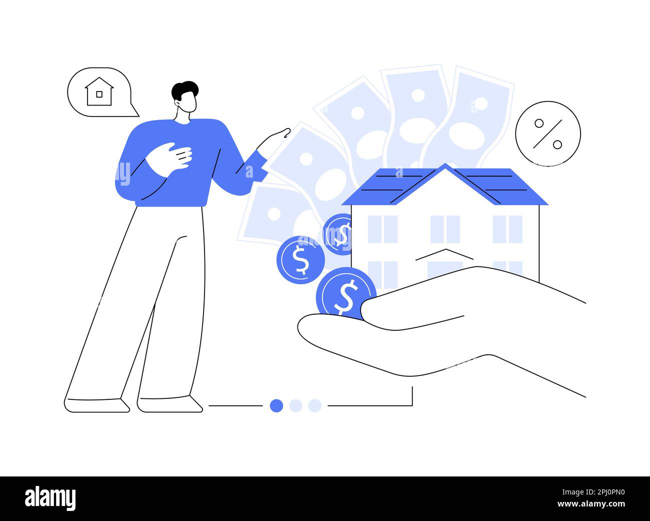 Mortgage relief program abstract concept vector illustration Stock