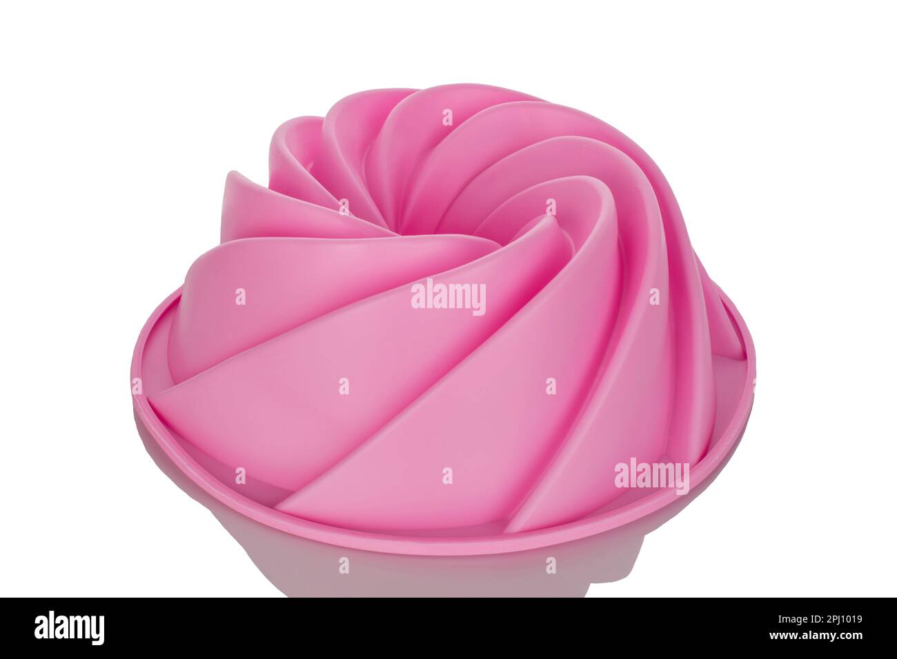 Silicone cake mold, macro, isolated on white background. Stock Photo