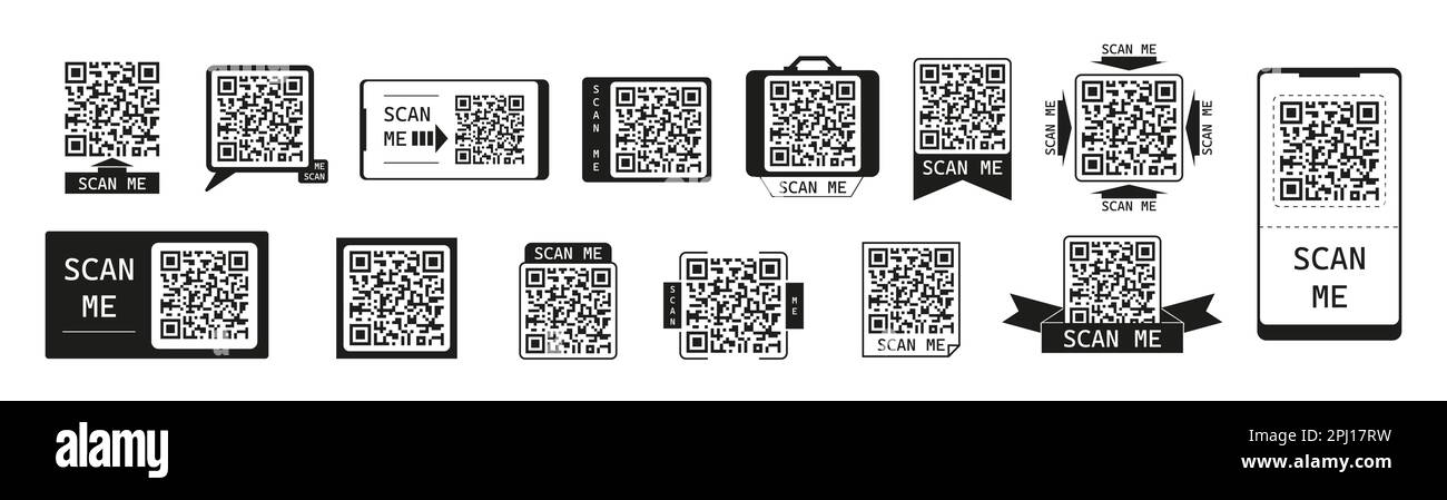 QR code vector set. Sample vector QR code for smartphone scanning ...