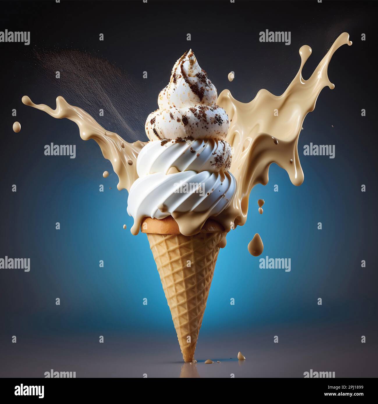 Delicious ice cream cone with chocolate toppings png download
