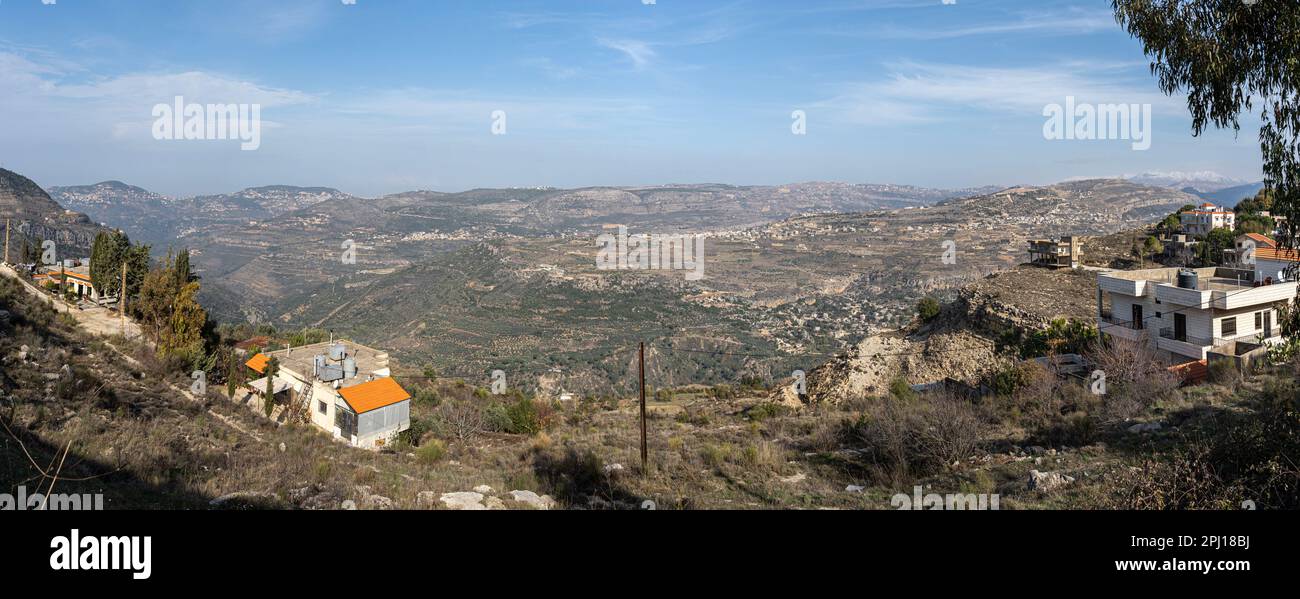 Spring View Mount Lebanon A view from a high peak of the Lebanon Mountains Stock Photo - Alamy