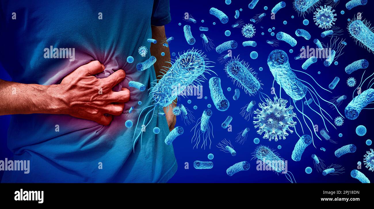 Foodborne Illness and Stomach Pains or stomachache with a painful