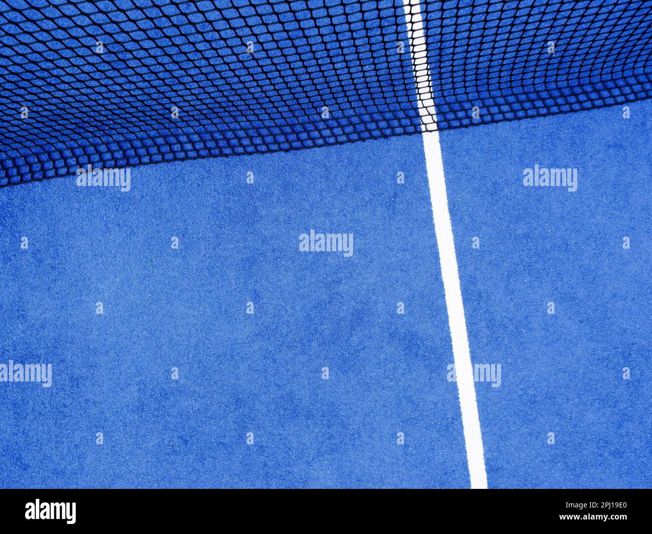 drone top view of a blue paddle tennis court Stock Photo