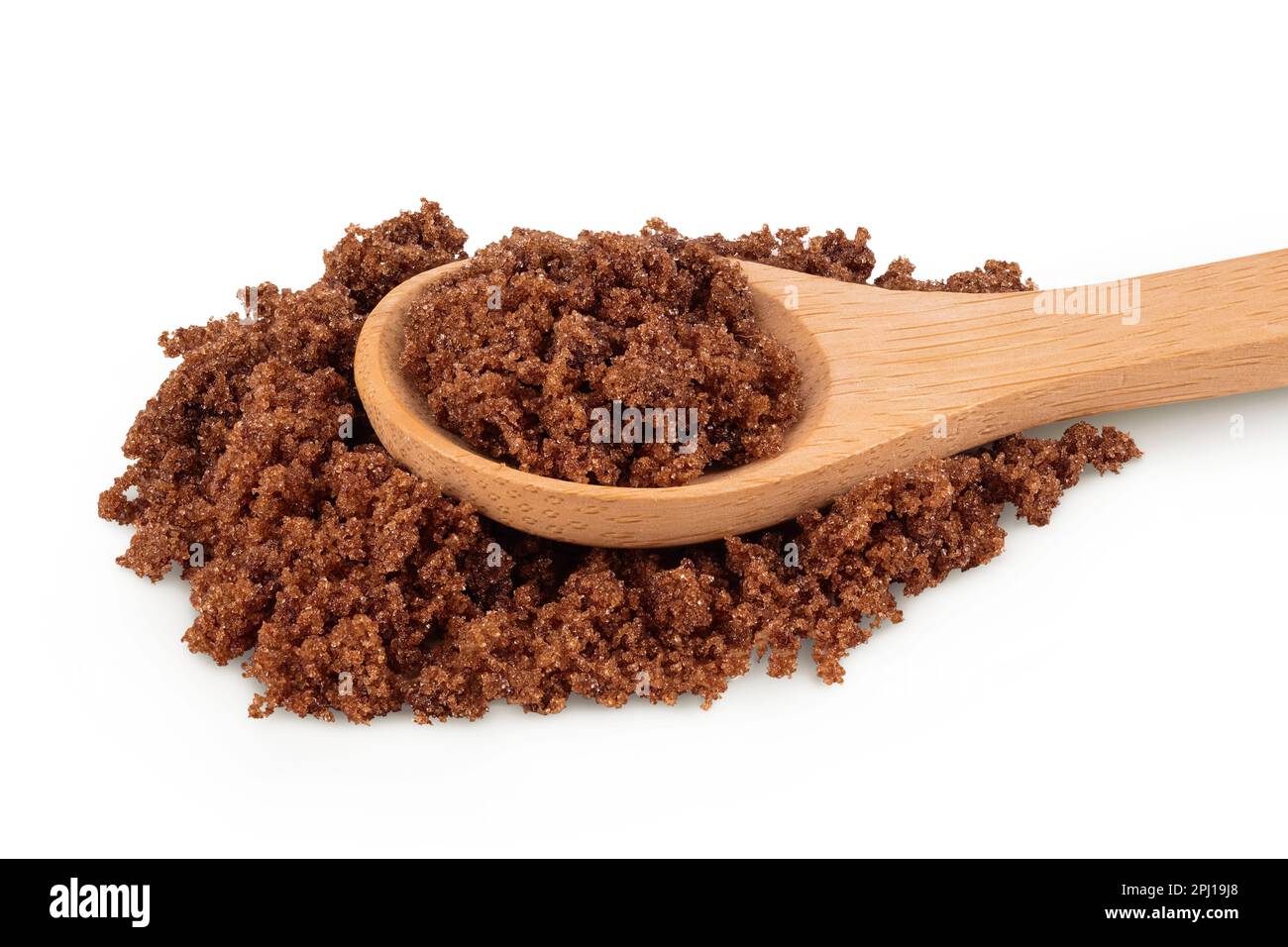 Dark muscovado sugar or Barbados sugar in wooden spoon isolated on white  background Stock Photo - Alamy
