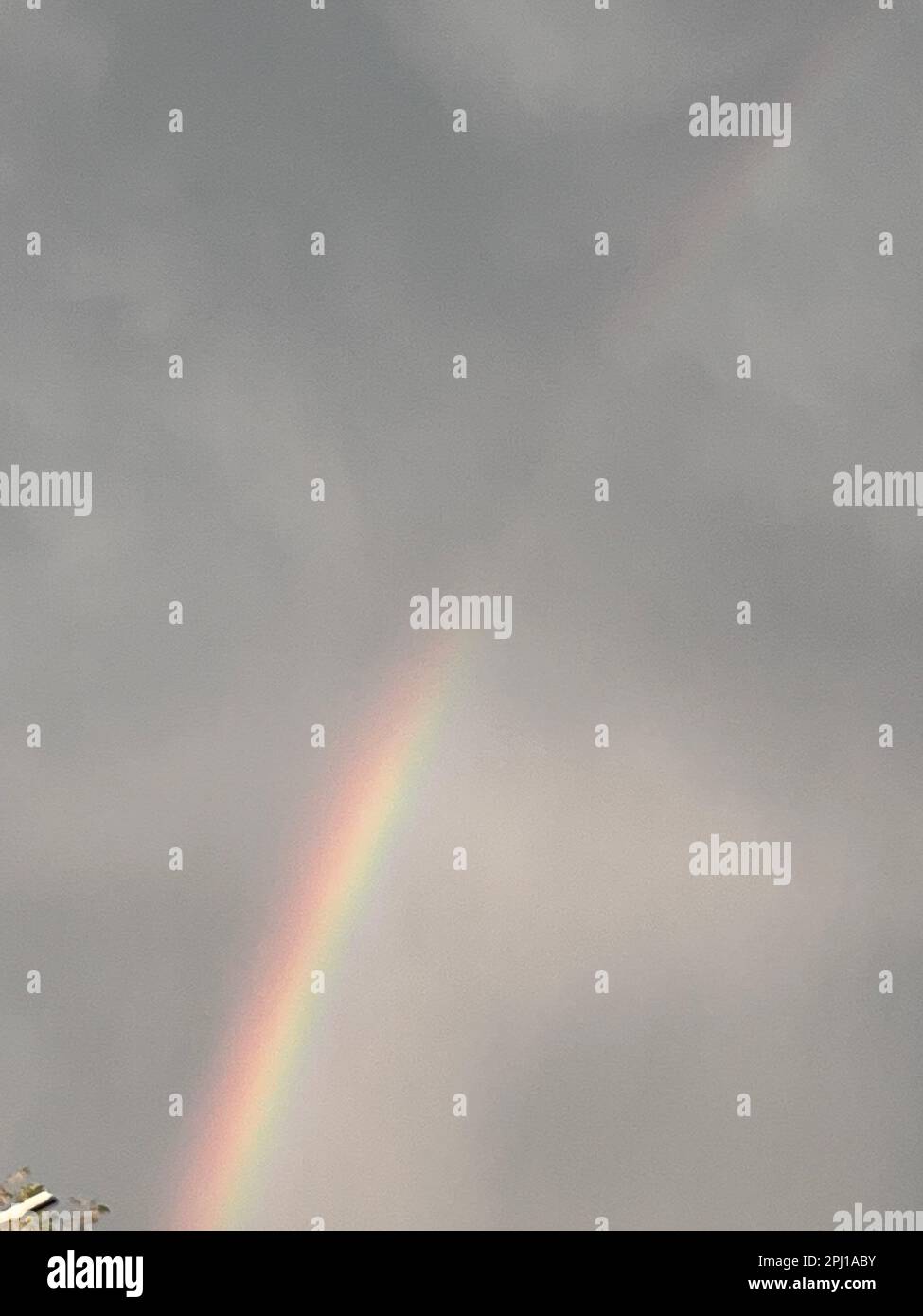 colorful rainbow after summer storm Stock Photo - Alamy
