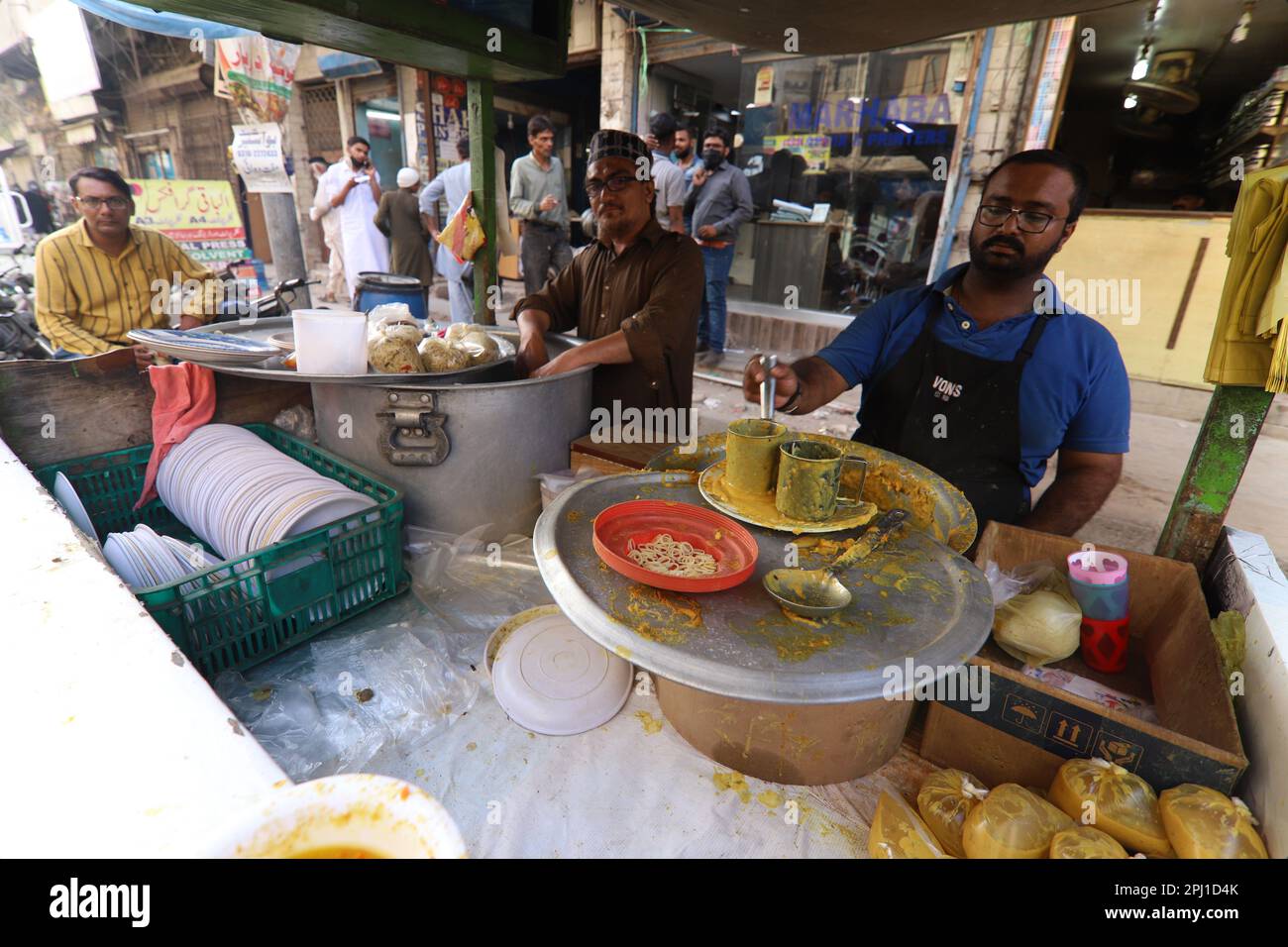 Burns Road march 2021, A young man selling biryani at famous and old