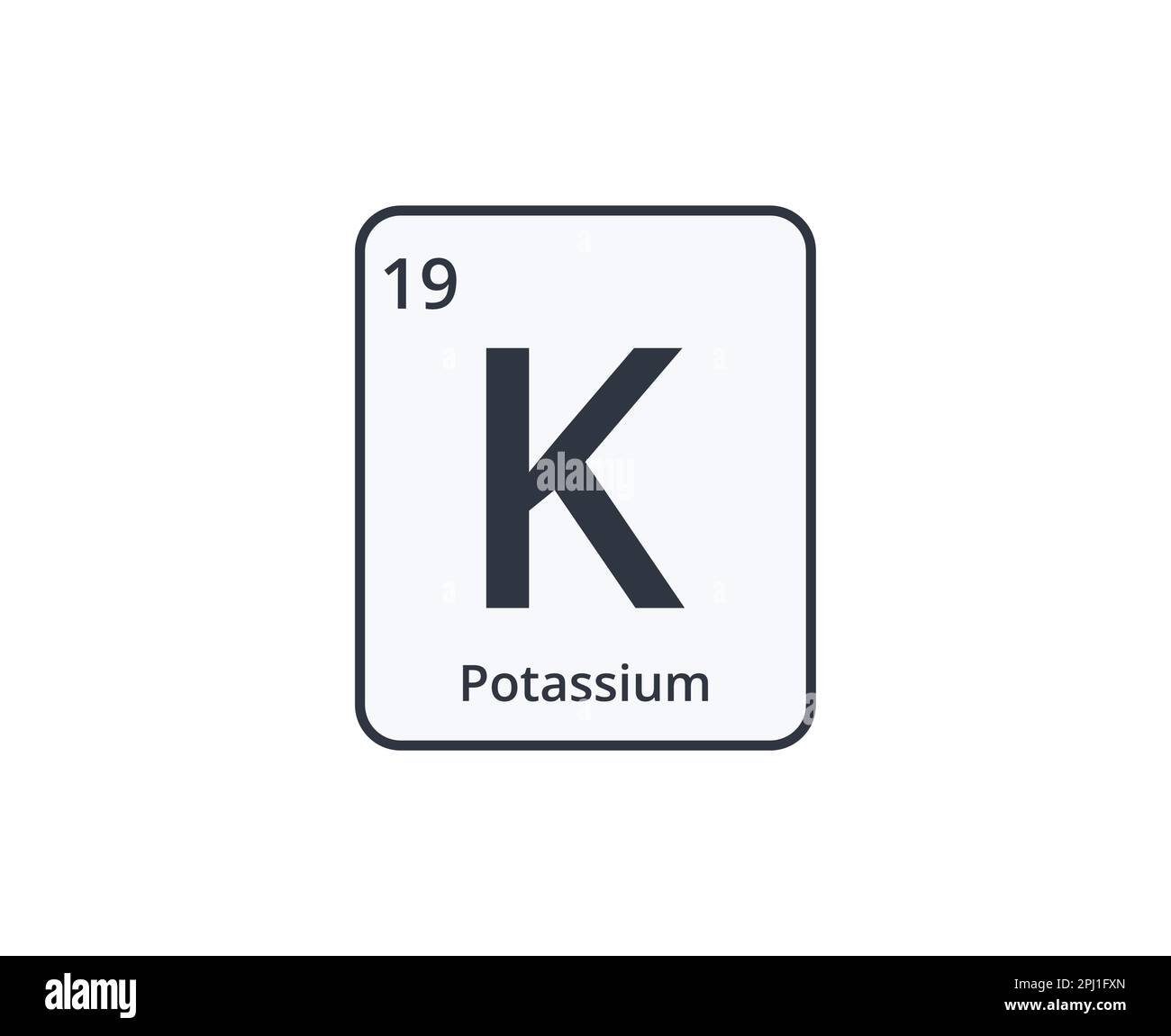 Monochromatic Potassium Chemical Element Icon. Vector Illustration. Stock Vector