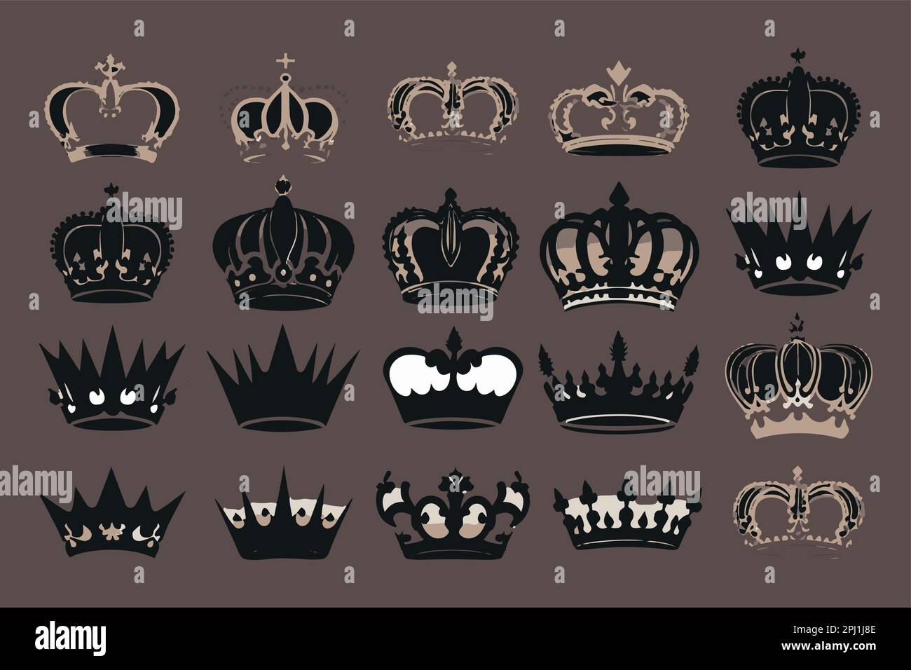 Silhouettes of ancient crowns hi-res stock photography and images - Alamy
