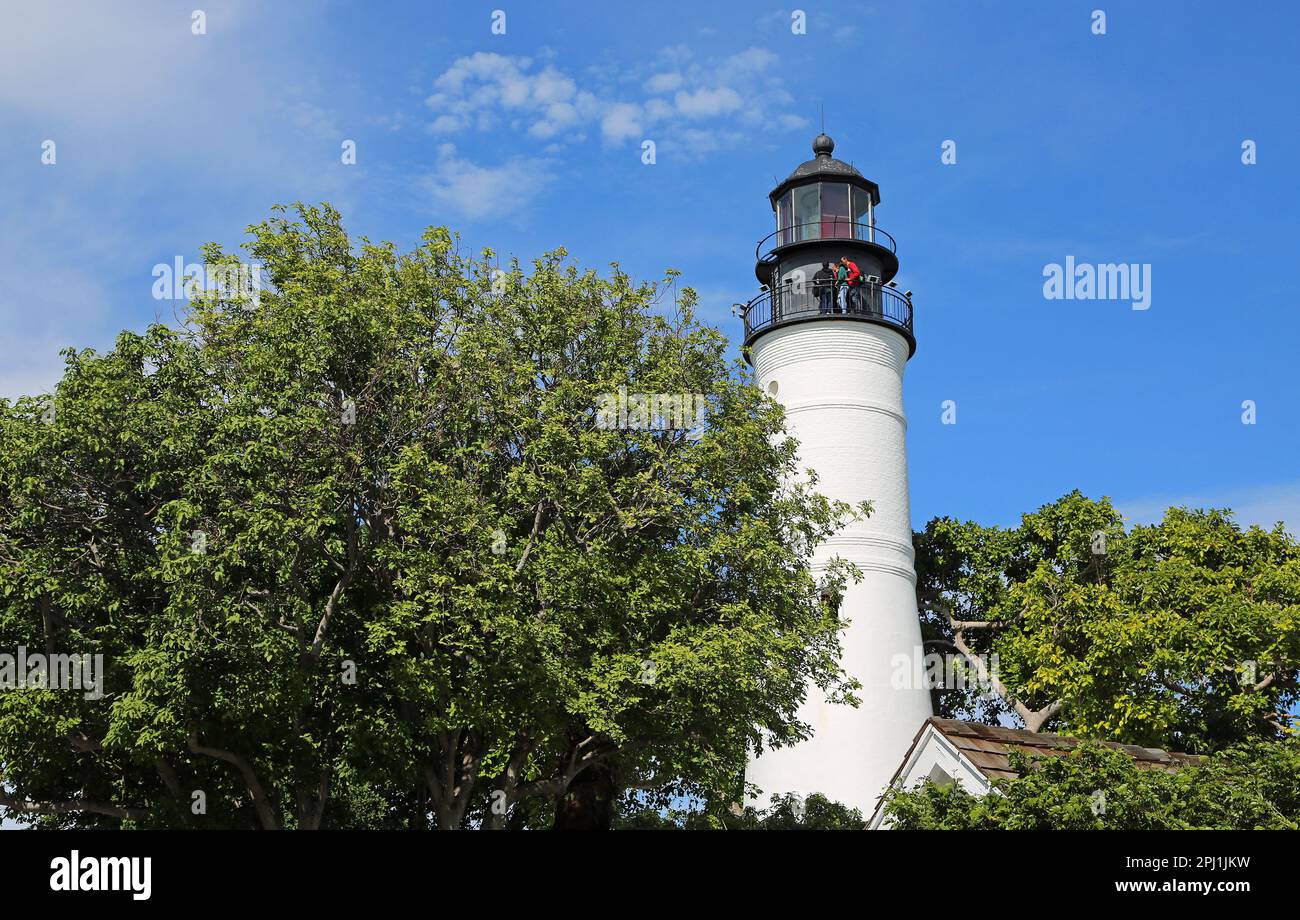 Trees and Key West Lighthouse - Florida Stock Photo - Alamy