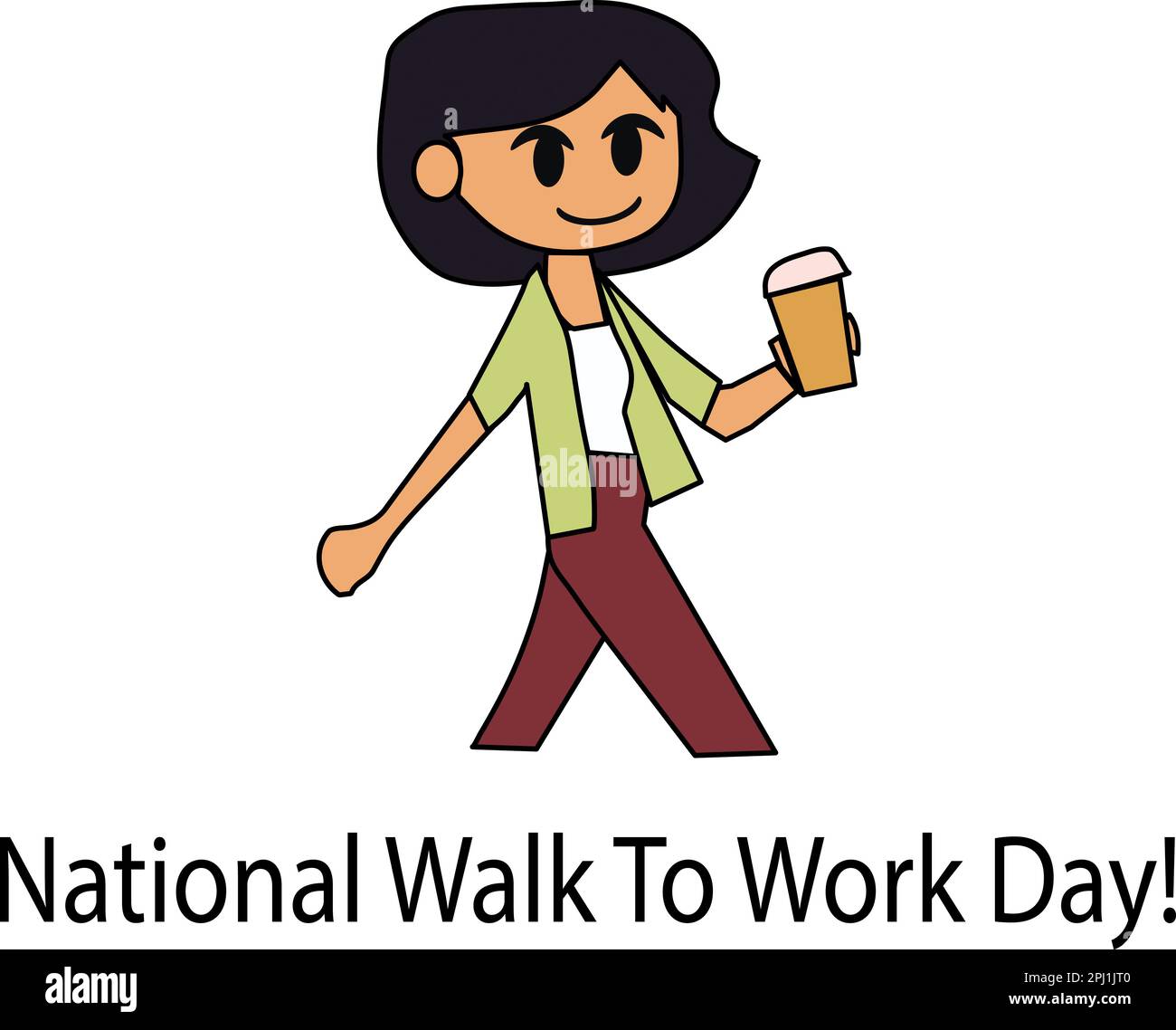 National Walk To Work Day Illustration Flat Vector Art Stock Photo Alamy