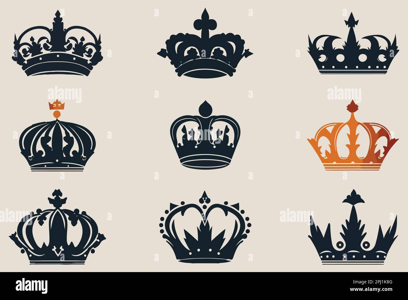 Silhouettes of ancient crowns hi-res stock photography and images - Alamy