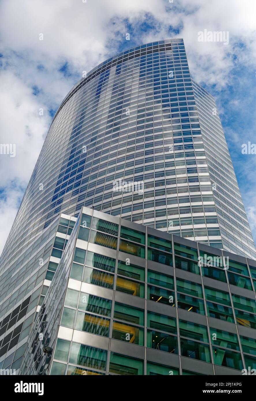 200 West Street, Goldman Sachs Headquarters, is the tallest building within Manhattan’s Battery Park City. It is also notable for the curved façade. Stock Photo