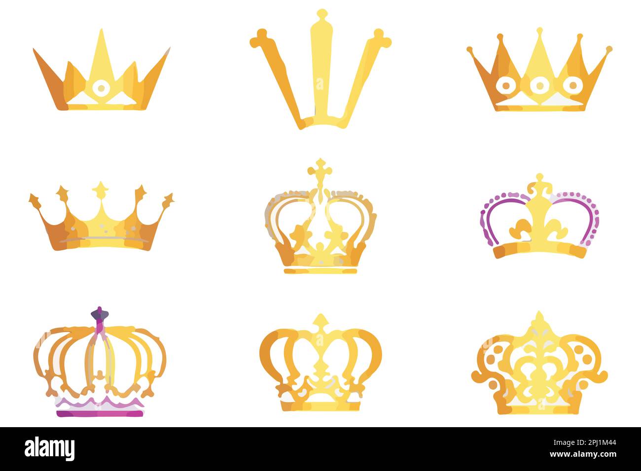 Silhouettes crowns set Illustration vector design collection Stock ...