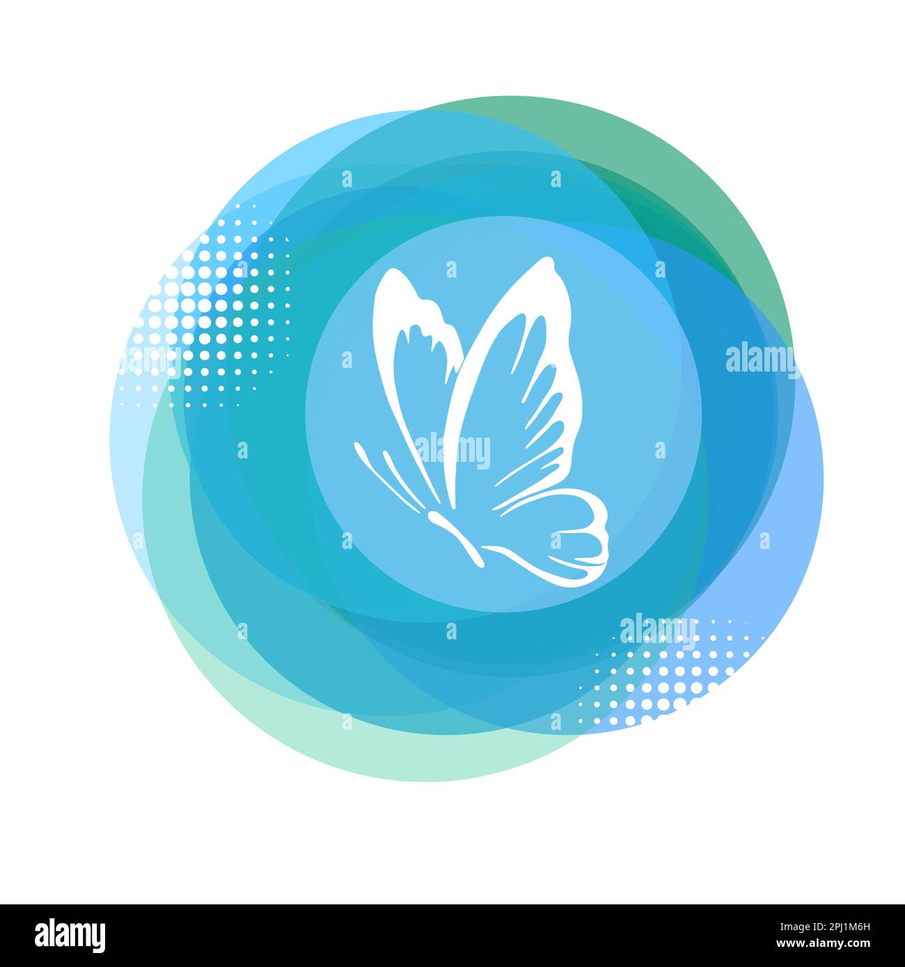 Logo abstraction with a butterfly. Vector illustration Stock Vector