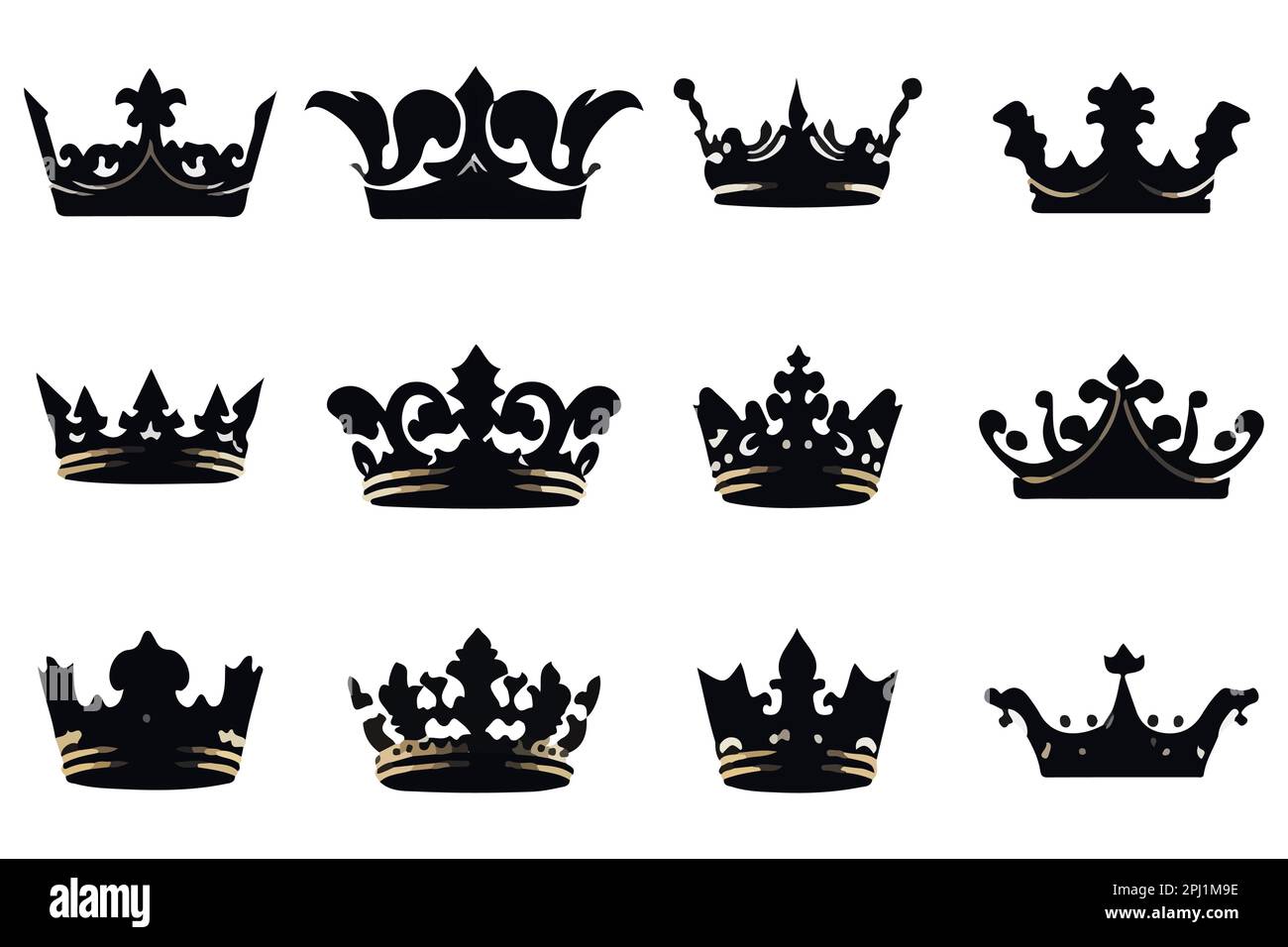 Silhouettes of ancient crowns hi-res stock photography and images - Alamy