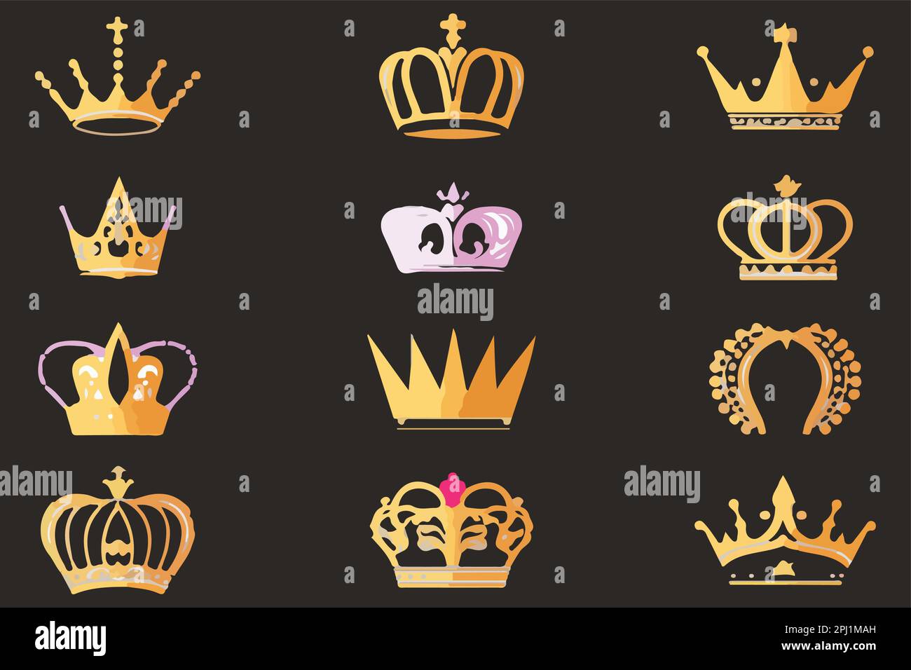 Silhouettes of ancient crowns hi-res stock photography and images - Alamy