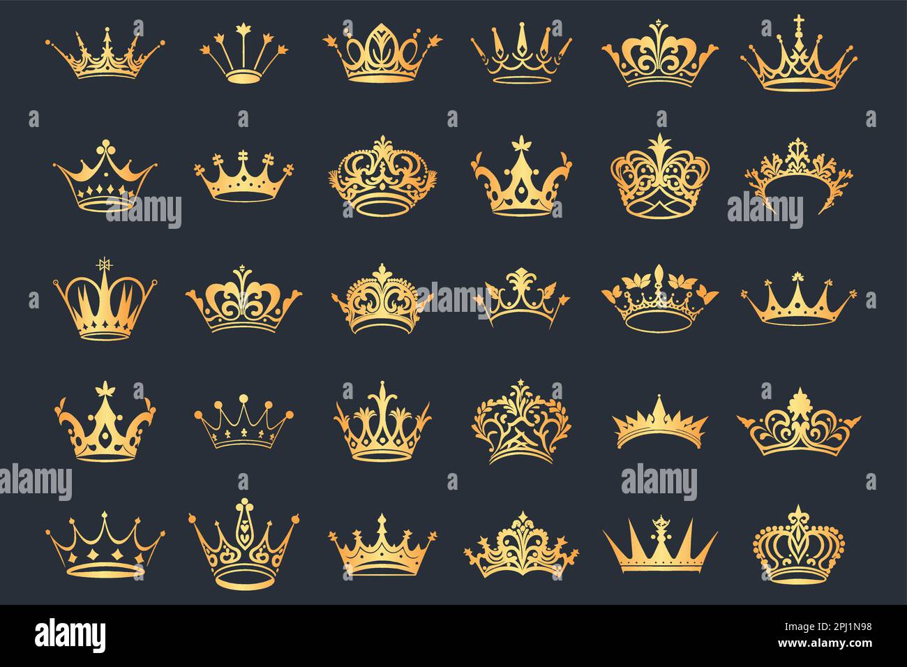 Silhouettes of ancient crowns hi-res stock photography and images - Alamy