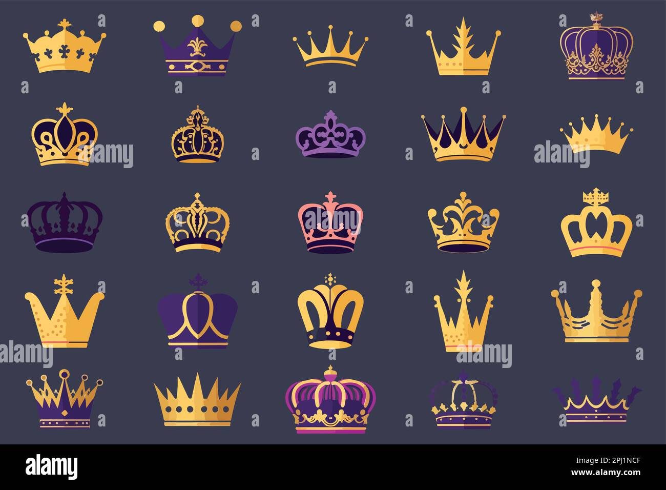 Silhouettes of ancient crowns hi-res stock photography and images - Alamy