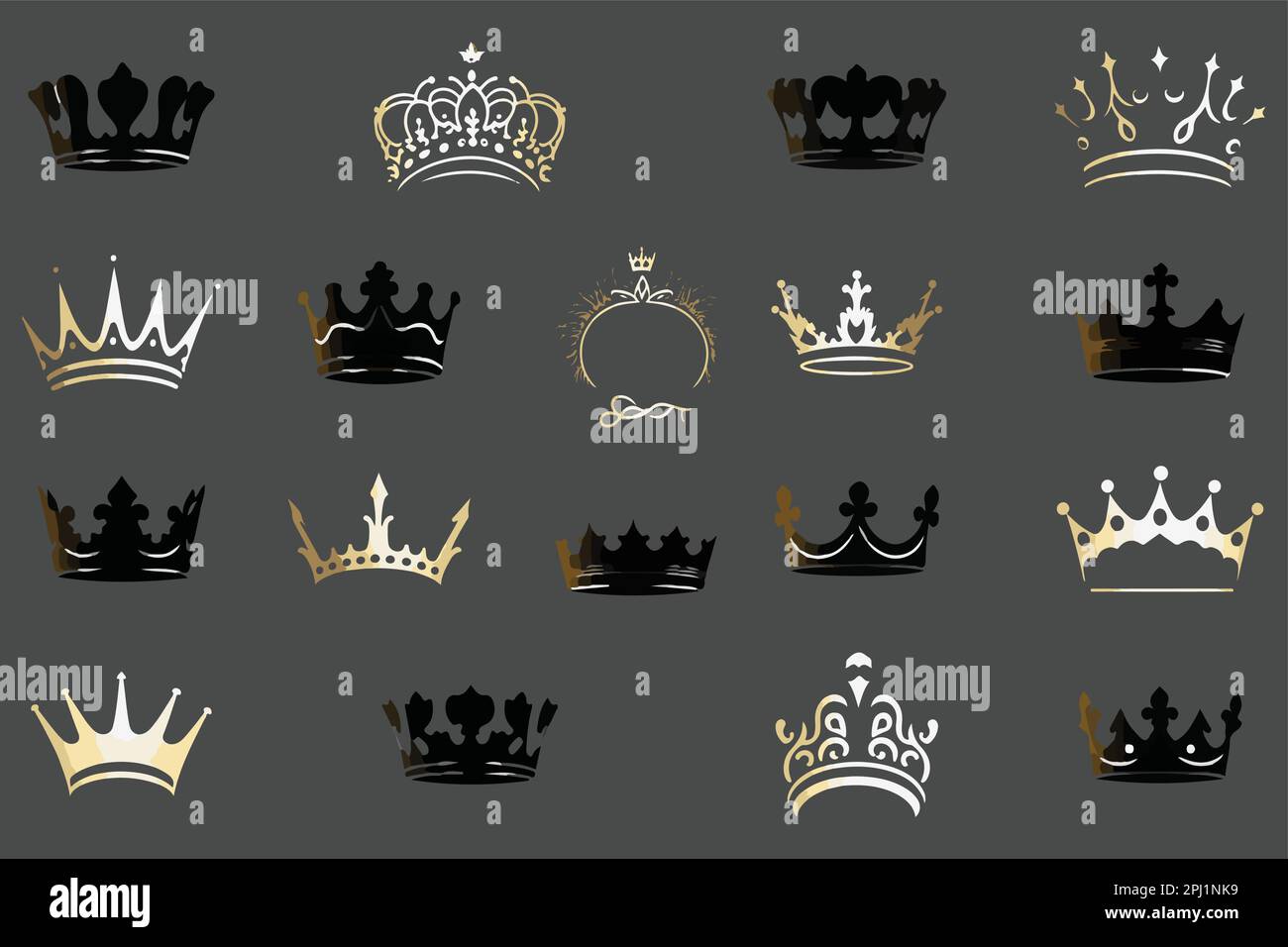 Silhouettes of ancient crowns hi-res stock photography and images - Alamy