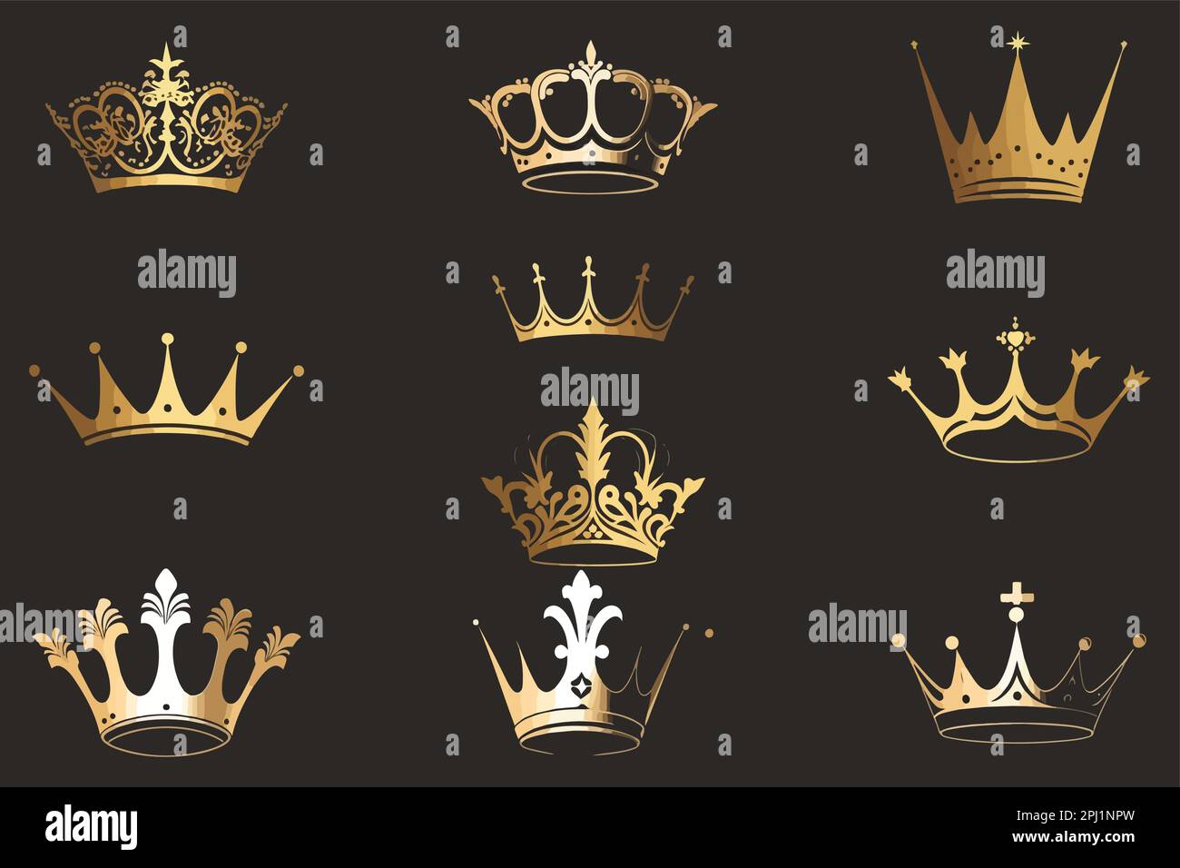 Silhouettes of ancient crowns hi-res stock photography and images - Alamy