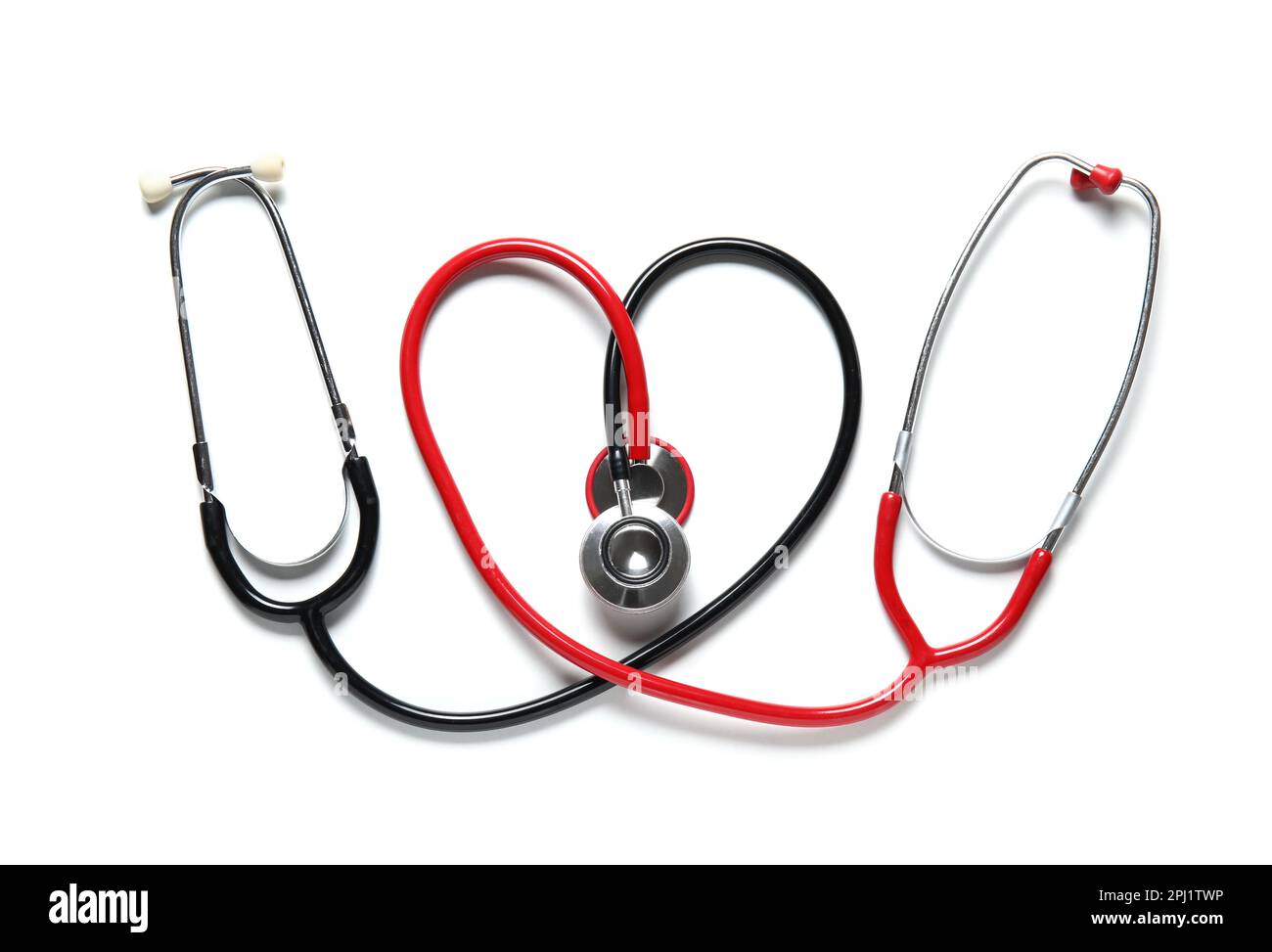 Modern stethoscopes on white background Stock Photo - Alamy