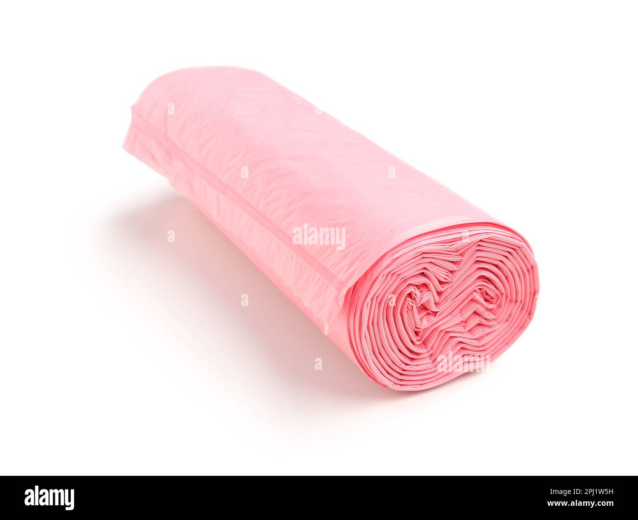 Pink Roll Garbage Bag Isolated White Background Stock Photo by