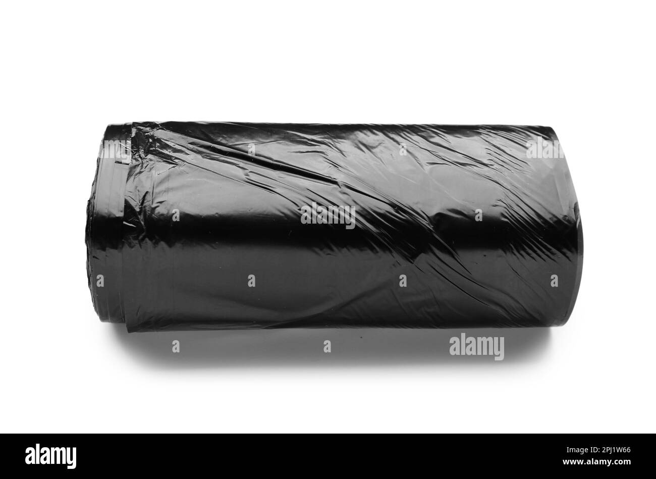 Black roll of garbage bags isolated on white background Stock Photo Alamy