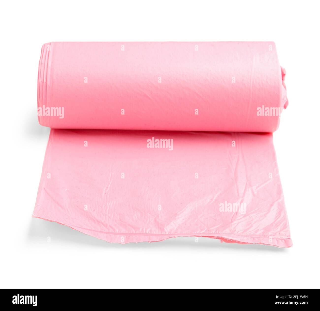 Pink Roll Garbage Bag Isolated White Background Stock Photo by