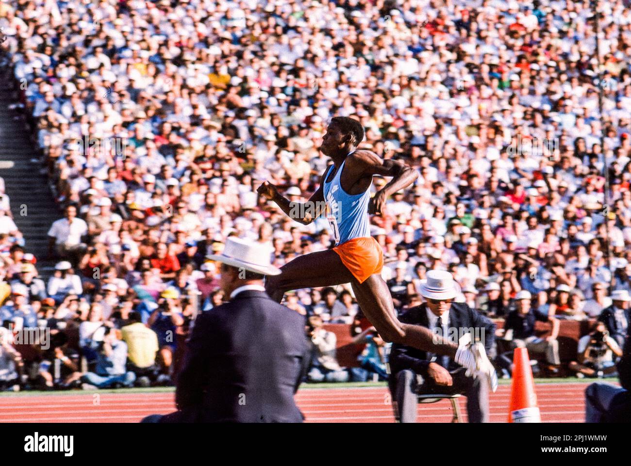 Carl Lewis (USA) competing at the 1984 United States Olympic team trials for track and field