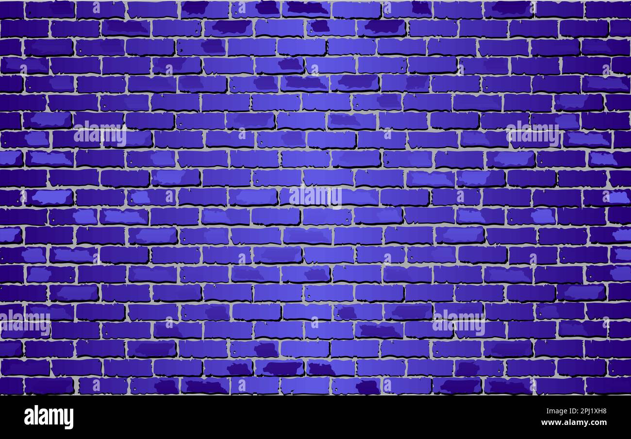 Shiny Indigo Blue Brick Wall - Illustration,  Abstract vector background Stock Vector