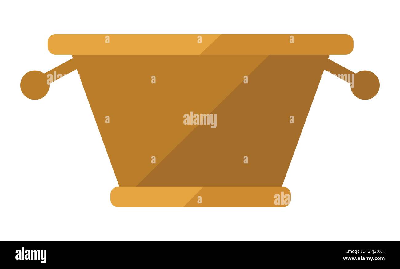 Isolated empty basket with handles. Design in flat style over white