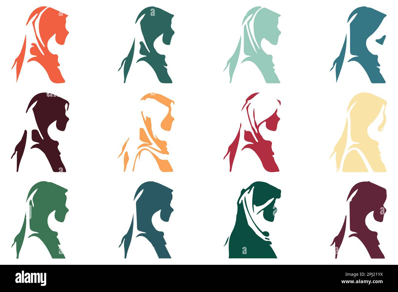 Muslim woman in hijab fashion silhouette vector Stock Vector Image ...