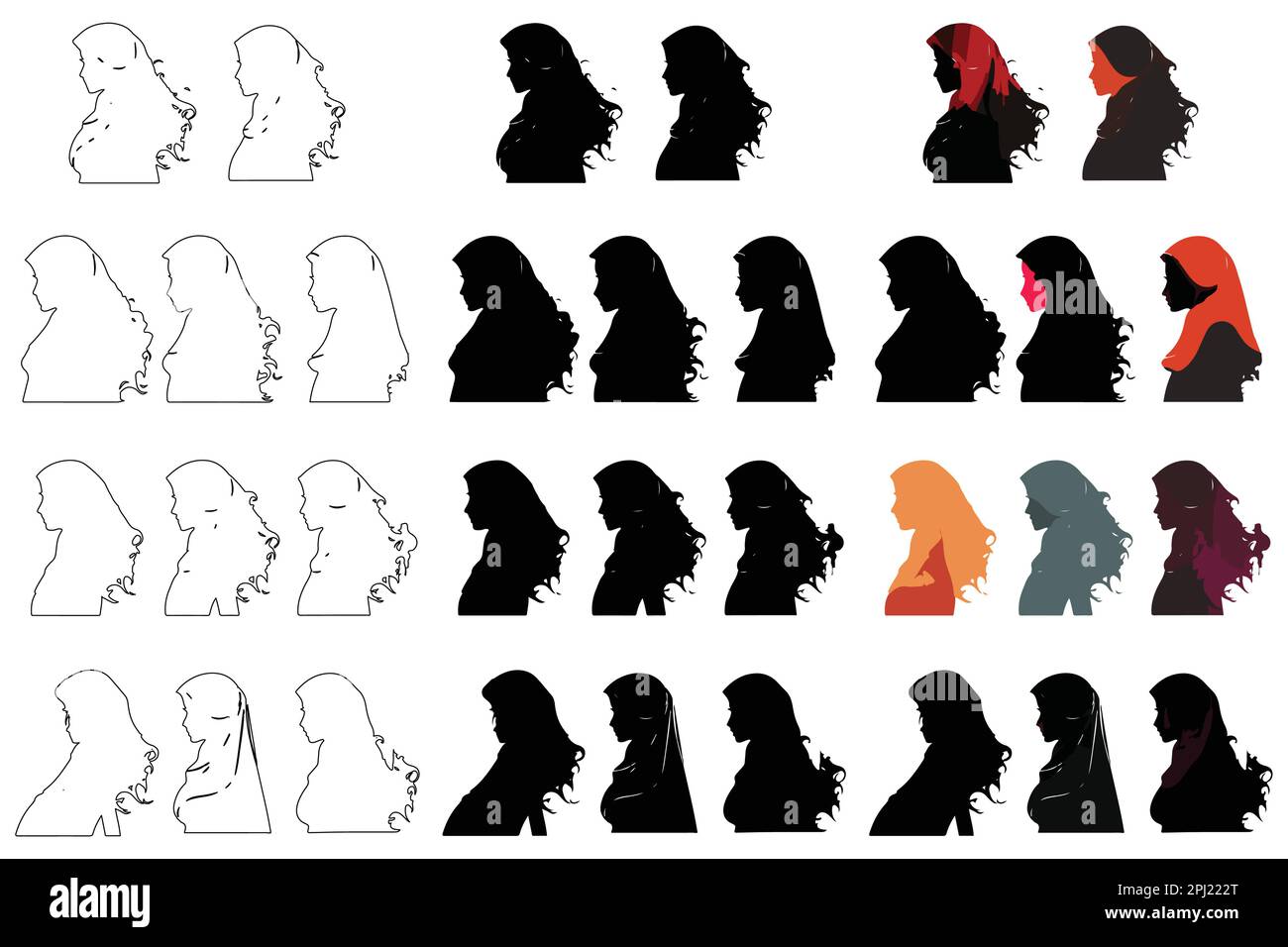 Muslimah silhouette hi-res stock photography and images - Alamy