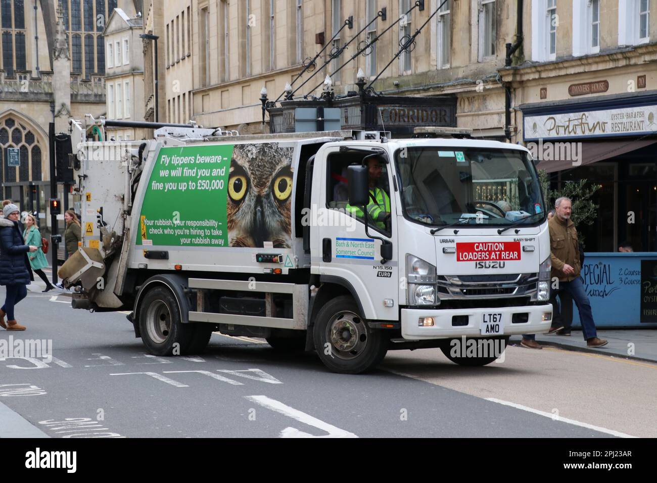 STREET CLEANING TRUCK IN THE CITY OF BATH IN SOMERSET BY BATH & NORTH