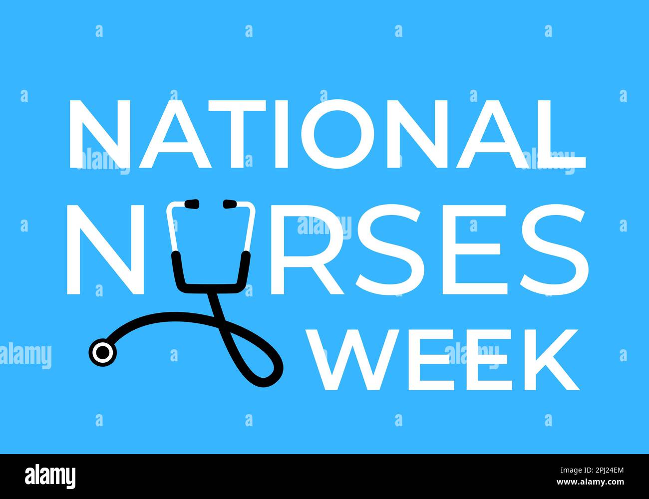 National Nurses Week typography poster. Easy to edit vector template for banner, greeting card