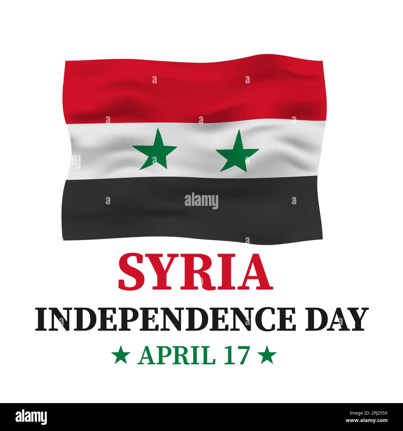 Syria Independence Day typography poster with flag. National holiday