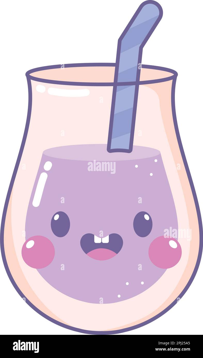 kawaii cute funny water glass Stock Vector Image & Art - Alamy
